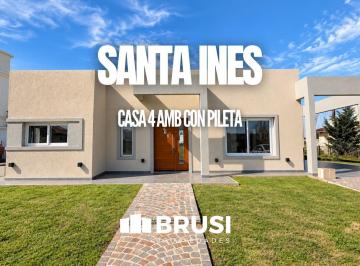 Casa · 122m² · 4 Ambientes · 2 Cocheras · Casa en Venta de Una Planta en Santa Inés, con Pileta y Vista Al Pulmón Verde