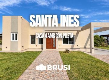 Casa · 121m² · 4 Ambientes · 2 Cocheras · Casa en Venta de Una Planta en Santa Inés, con Pileta Lote Interno