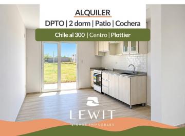 Departamento · 65m² · 3 Ambientes · 1 Cochera · Alquiler Departamento | 2 Dorm. | Patio | Parrilla | Cochera | Zona Centro Plottier