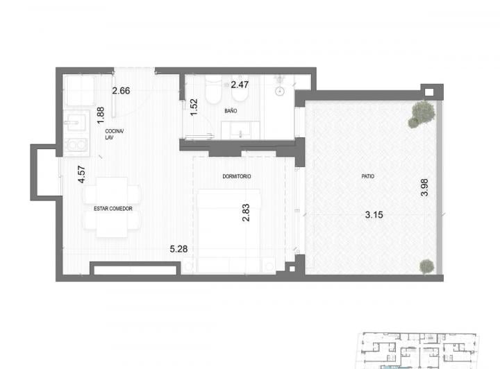 Departamento · 27m² · 1 Ambiente