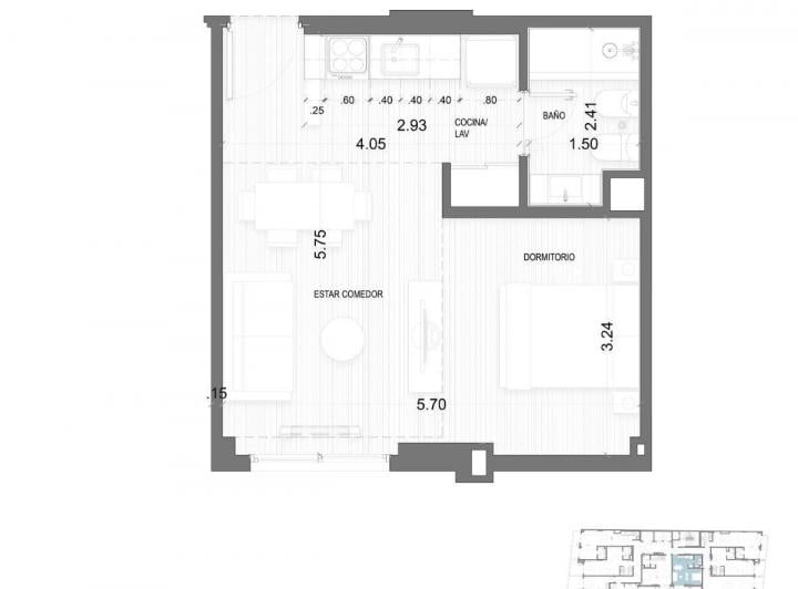 Departamento · 35m² · 1 Ambiente