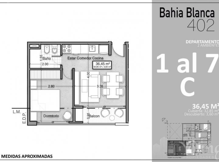 Departamento · 32m² · 2 Ambientes