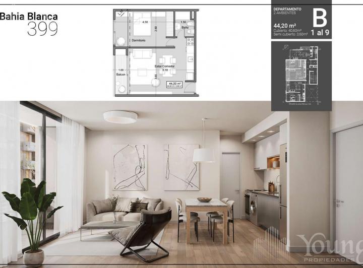 Departamento · 40m² · 2 Ambientes
