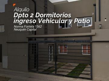 Departamento · 65m² · 3 Ambientes · 1 Cochera · Alquiler Dpto. 2 Dorm., con Patio E Ingreso Vehicular - Norma Fontela 1562 - Neuquén Capital