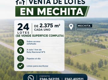 Terreno , Bragado · Vendo 24 Lotes de 2.375 m² en Mechita, Bs As (Sup Completa)