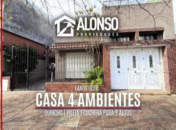 Casa · 210m² · 4 Ambientes · 1 Cochera · Venta - Casa 4 Ambientes con Pileta y Cochera - Lanús Oeste
