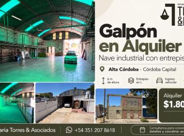 Bodega-Galpón de 2 ambientes, Córdoba · Galpón en Alquiler en Alta Córdoba – Nave Industrial con Entrepiso