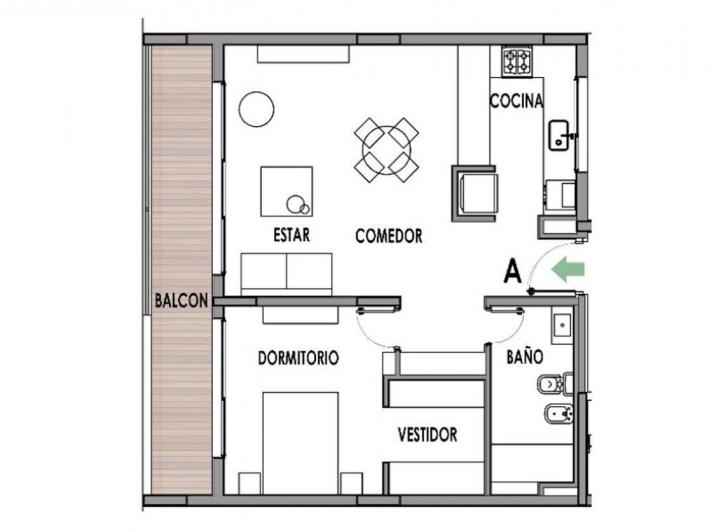 Departamento · 62m² · 2 Ambientes