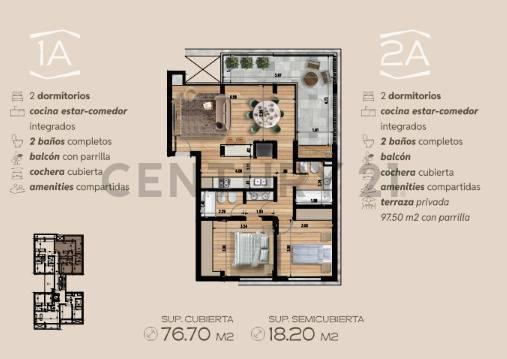 Departamento · 77m² · 3 Ambientes · 1 Cochera
