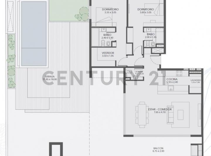 Departamento · 110m² · 3 Ambientes