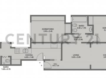 Departamento · 75m² · 3 Ambientes · Venta Dpto 3 Amb./dependencia Luminoso Contrafrente. Apto Crédito Av Rivadavia