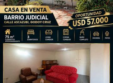 Casa de 4 ambientes, Godoy Cruz · Hermosa Casa en Muy Buen Estado, Barrio Judicial, Godoy Cruz
