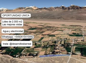 Terreno , Barreal · Lotes 2.000 m² Barreal, San Juan