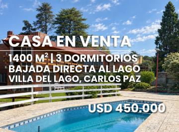 Casa · 387m² · 7 Ambientes · 2 Cocheras · Casa en Venta - 1400 m² - Salida Directa Al Lago | Carlos Paz