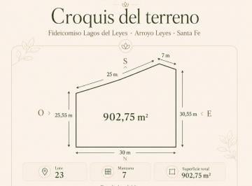 Terreno , Arroyo Leyes · Lote en Fideicomiso Lagos del Leyes