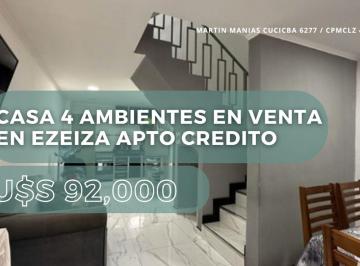 Casa · 95m² · 4 Ambientes · 1 Cochera · Casa 4 Ambientes en Ventaen Ezeiza Apto Credito