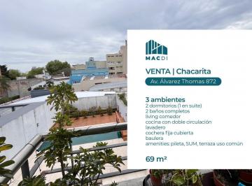 Departamento · 62m² · 3 Ambientes · 1 Cochera · Excelente Dpto. en Venta con Amenities y Cochera Fija Cubierta.