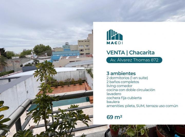 Departamento · 62m² · 3 Ambientes · 1 Cochera