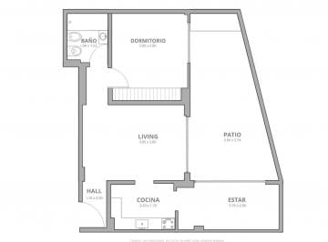 Departamento · 33m² · 2 Ambientes · Canchero Departamento 2 Ambientes con Patio Lleno de Luz y un Espacio Extra!