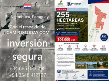 Campo , Paraguay · Venta de 255 Hectáreas con Potencial Ganadero y Productivo en Ñeembucú