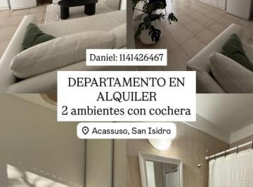 Departamento de 2 ambientes, San Isidro · Departamento de 45 m² con 1 Dormitorio en Alquiler, Acassuso, San Isidro.