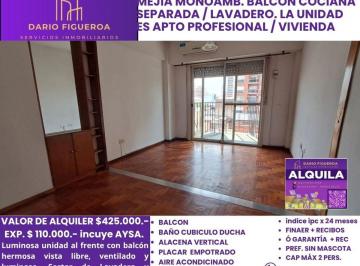 Departamento de 1 ambiente, La Matanza · Monoambiente en Alquiler en El Centro de Ramos Mejía Apto Profesional