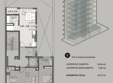 Departamento · 26m² · 1 Ambiente · Venta Monoambiente a Estrenar en Villa del Parque