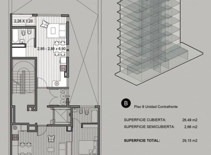 Departamento · 26m² · 1 Ambiente