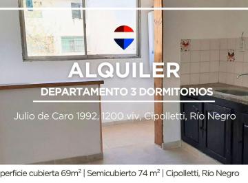 Departamento · 69m² · 4 Ambientes · Alquiler Departamento 3 Dorm. Cipolletti