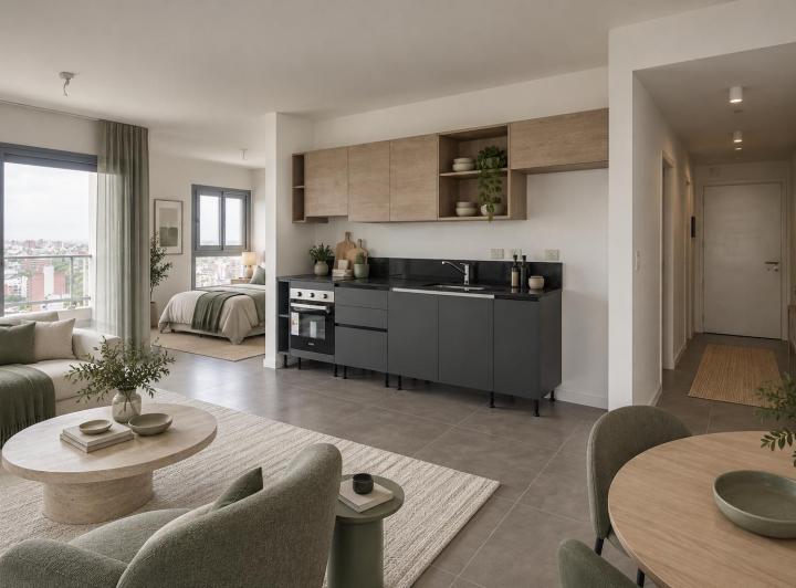 Departamento · 43m² · 1 Ambiente · 1 Cochera