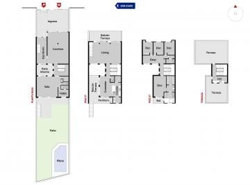 Casa · 500m² · 5 Ambientes · 2 Cocheras · Casa de Tres Pisos con Jardín, Piscina y Balcón. con 4 Dorm. y Cochera Doble.
