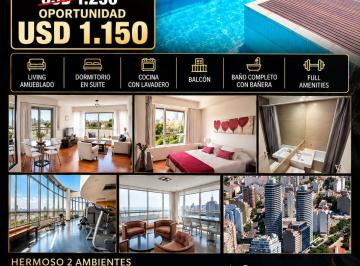 Departamento de 2 ambientes, Palermo · Departamento Premium Amoblado 2 Ambientes Torre Palermo View 2 Aire Acondicionado Piscina Gym