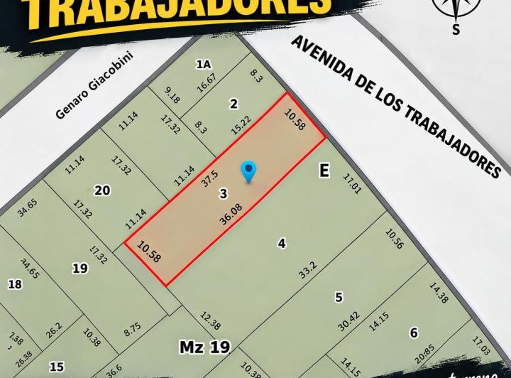 Terreno · 382m²