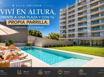 Departamento · 56m² · 3 Ambientes · 1 Cochera · 3 Ambientes a Estrenar Villa Ortuzar con Amenities