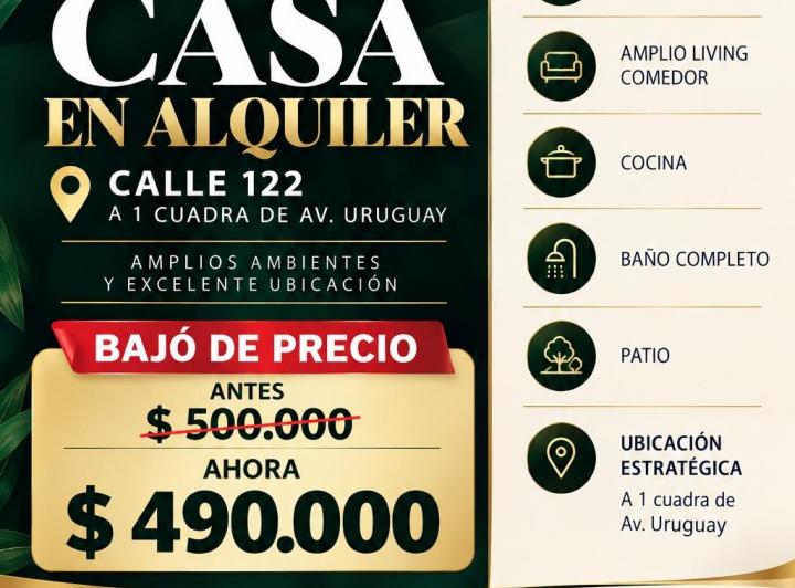 Casa · 100m² · 5 Ambientes · 1 Cochera