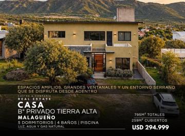 Casa · 259m² · 8 Ambientes · Casa en Venta 5 Dorm. y Pileta con Vista a Las Sierras en Barrio Privado Tierra Alta Malagueño