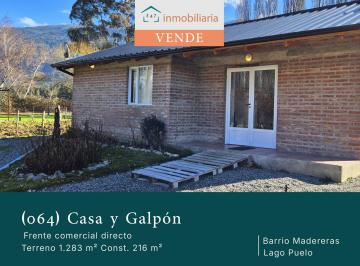 Casa · 216m² · 3 Ambientes · 2 Cocheras · Lago Puelo | Casa y Galpón de 216 m² Sobre Ruta 16 con Frente Comercial Directo
