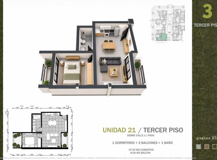 Departamento · 47m² · 3 Ambientes