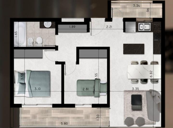 Departamento · 62m² · 3 Ambientes