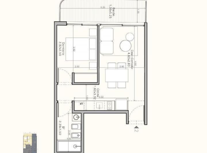 Departamento · 36m² · 2 Ambientes