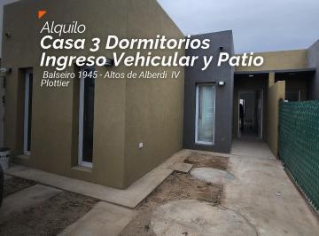 Casa · 90m² · 3 Ambientes · 1 Cochera · Alquiler Casa 3 Dorm. en Barrio Altos de Alberdi IV - Plottier