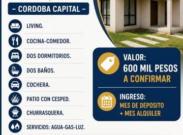 Departamento de 2 ambientes, Córdoba · Duplex en Perfecto Estado