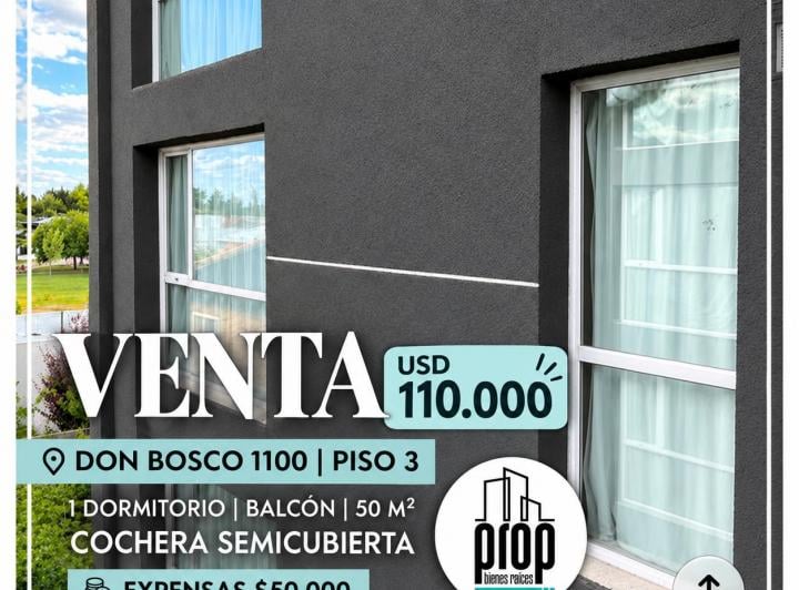 Departamento · 50m² · 2 Ambientes · 1 Cochera