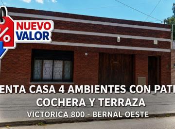 Casa · 174m² · 4 Ambientes · 1 Cochera · Venta Casa 4 Ambientes Patio Cochera Bernal Oeste