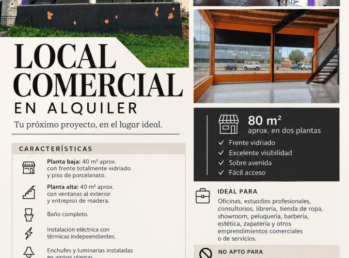 Local comercial · 80m² · 2 Ambientes