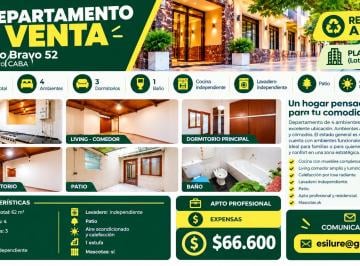 Departamento 62m² Venta Almagro Norte · Venta Hermoso Dpto. Usd 90.000 ¡Oportunidad! ¡Excelente Ubicación Única! ¡Bene