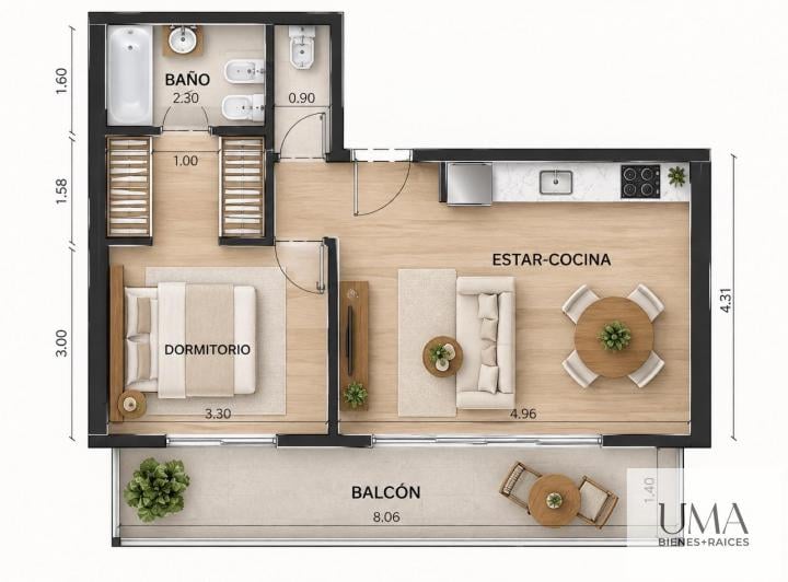 Departamento · 2 Ambientes