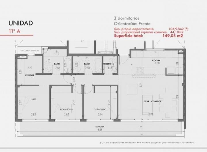 Departamento · 90m² · 4 Ambientes
