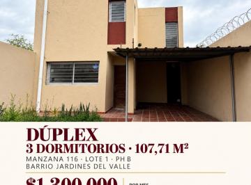 Departamento de 4 ambientes, Córdoba · Dúplex de 3 Dorm. con Patio y Cochera Techada en Jardines del Valle
