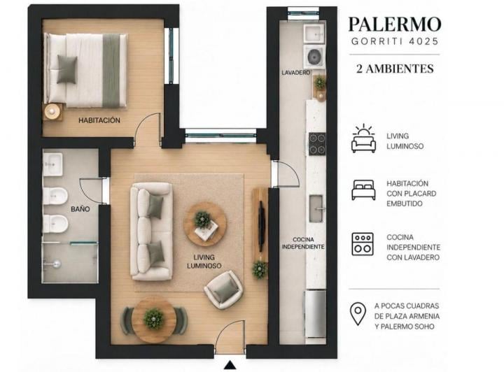 Departamento · 35m² · 2 Ambientes